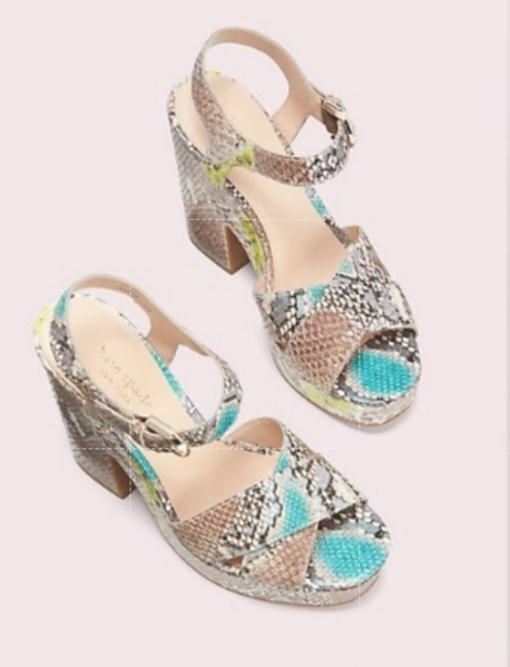 Kate Spade Shoes Women's Size 8 Platform Heels Sandals New In Box Snakeskin